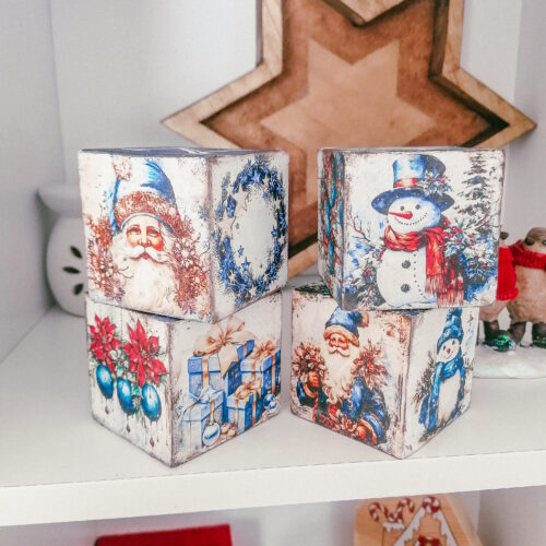 Cubes Noël bleus